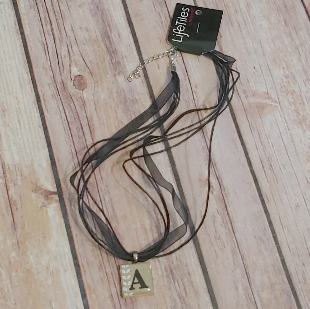 NWT Initial "A" Tile Necklace